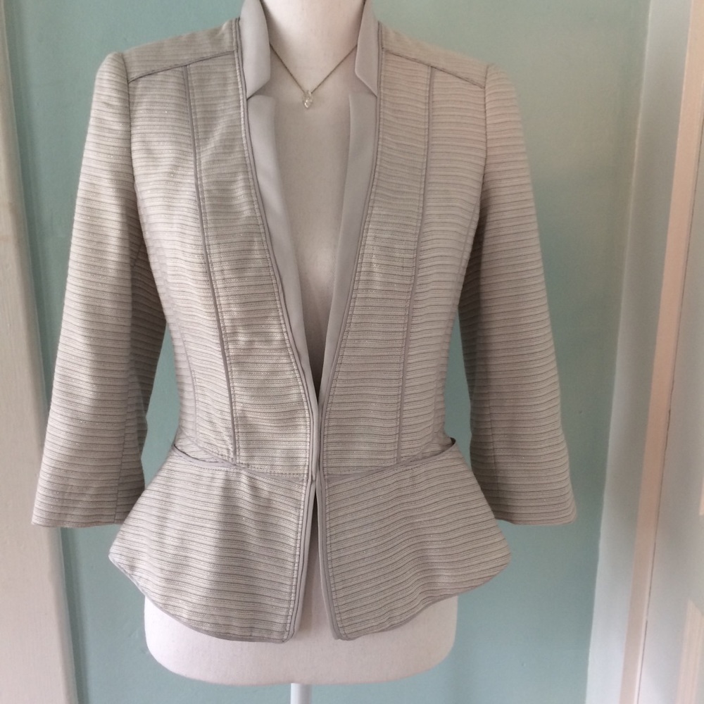 WHBM Light Grey/Silver Dressy Blazer Size 2